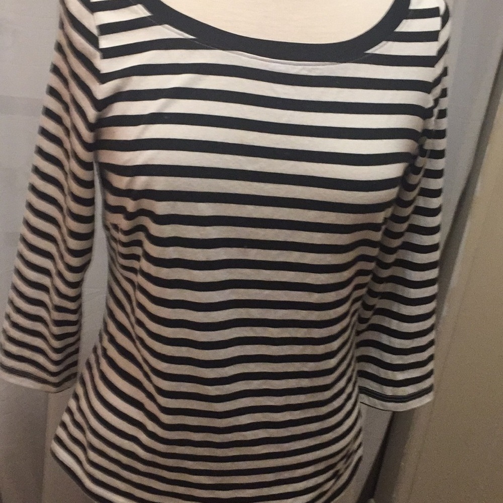 Pinup Couture Black & White Striped Boatneck Top - Picture 7 of 8